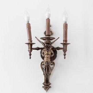 Iron Wall Sconce — Woven Brass & Wrought Iron