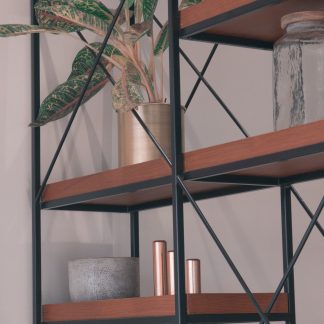 Wrought Iron Shelving Unit — Woven Brass & Wrought Iron